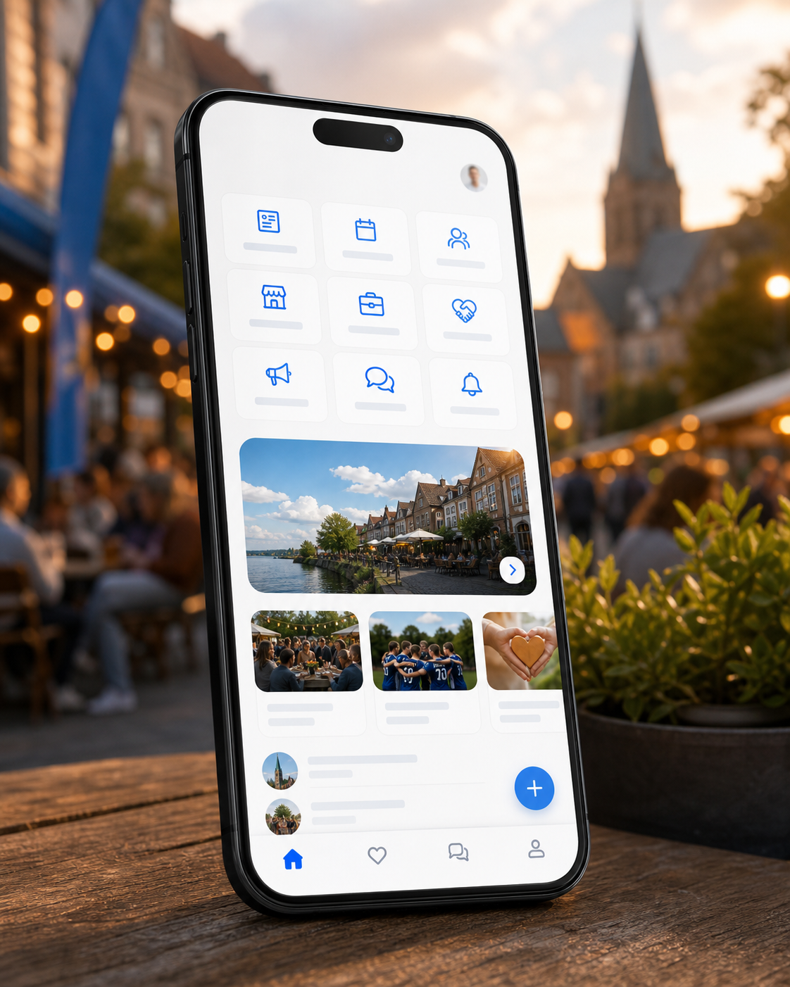 Premium Smartphone Mockup der Wir.Hier. Plattform